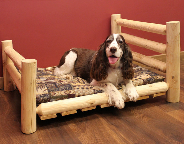 Rustic And Natural Cedar Log Small Replica Pet Bed