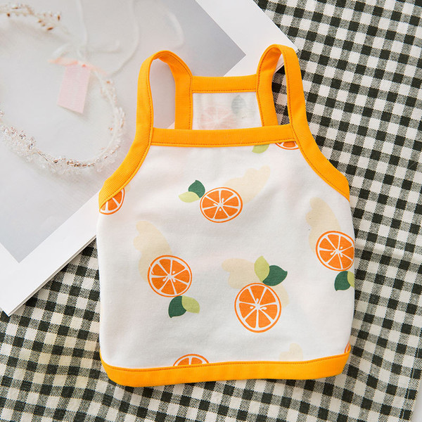 Color: Summer orange, Pet size: XL - Avocado Sling Puppy Clothes Summer Thin Style