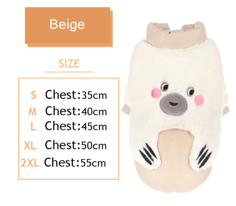 Color: Beige, Size: XL - Pomeranian Bichon Teddy Clothes