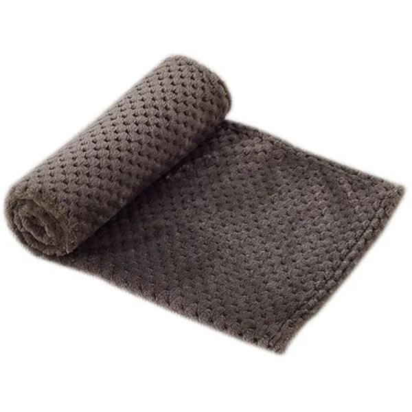 Color: GRAY, Size: S - Soft Pet Blanket Plush Dog Sleeping Blanket Solid Color Washable Sofa Pad Po