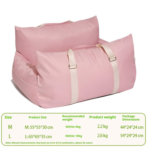 Color: Pink, Size: 65x65x35 cm - Car Kennel Waterproof Non-slip Stain Resistant Removable Pet Bag