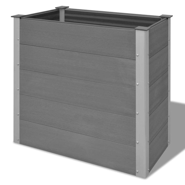 Raised Bed Gray Wood-plastic composite, Aluminum 39.4x19.7x35.8 in