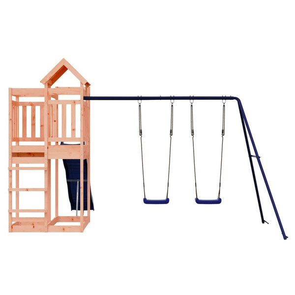 Outdoor Playset Natural wood, blue Solid douglas wood, Polypropylene