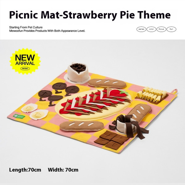Color: Strawberry Pie - Dog Sniffing Mat Hiding Food Sniffing Blanket