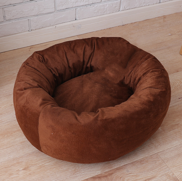 Color: Brown short plush, format: S - Pet Bed & Blanket