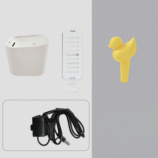 Color: Wheat ear white 7filter eleme, power: USB - Automatic Circulation Of Pet Cat Water Dispenser
