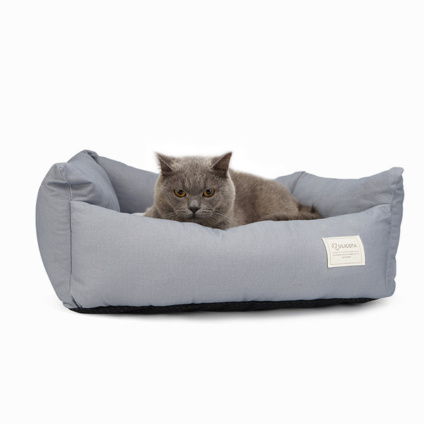 Color: Grey Cotton, Size: M - Pet Sofa Dog Bed Waterproof Bottom Soft Fleece Warm Cat Bed House
