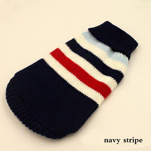 Color: Navy stripe, Size: 6sizes - Puppy milk dog sweater cat clothes