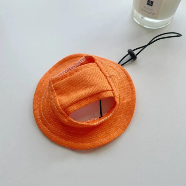 Color: Yellow, Size: S - Summer Little Greyhound Sunscreen Hat Outdoor Hat Ear Holes Adjustable Cap