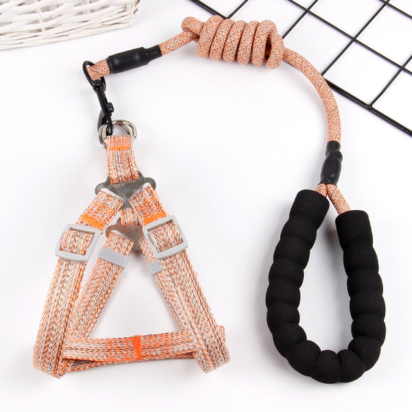Color: Orange, Size: M - Pet Chest Strap Lead Rope
