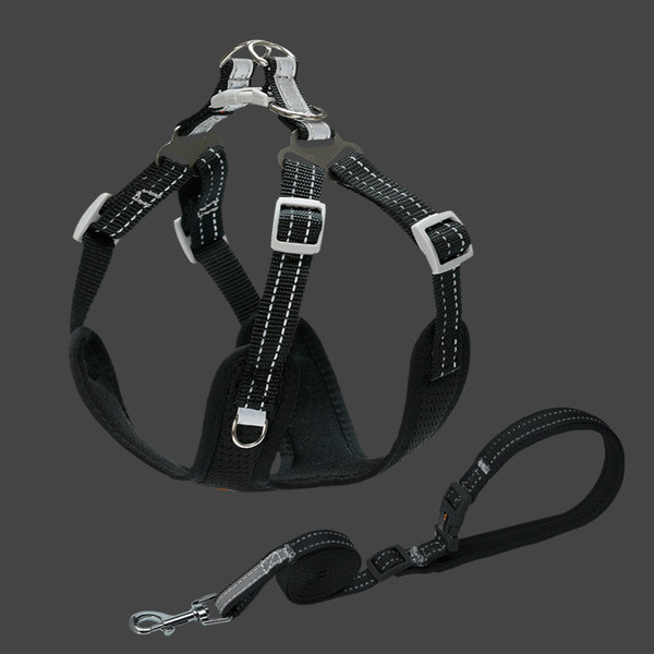 Color: Black, Size: M - Pet Small And Medium Sized Dog Vest Collar Traction Rope