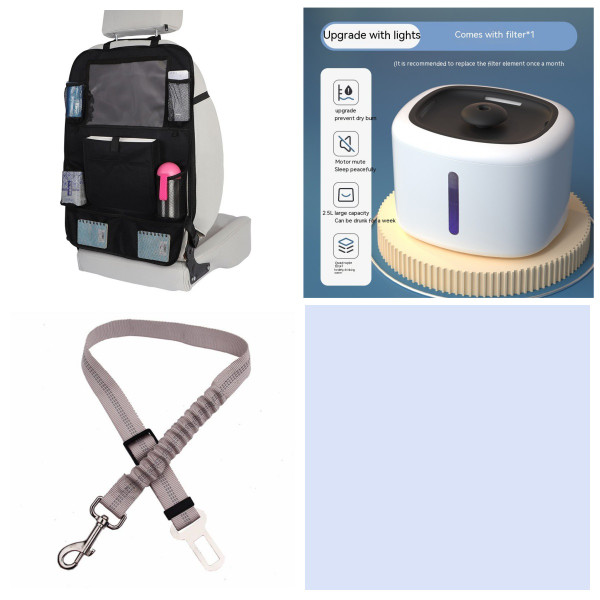 Color: Beige, style: Upgraded With Lights - Pet Intelligent Water Dispenser Automatic Circulation