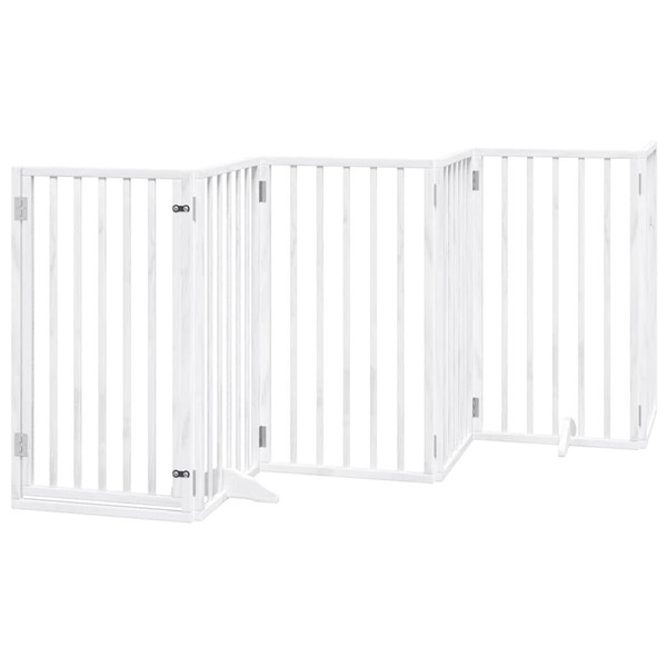 Dog Gate Set of 6 White Poplar wood 118.1 in long Foldable