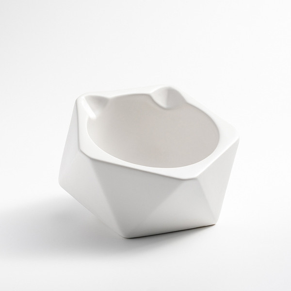 Style: 12Style - Fashion cat ear shape flat face pet cat bowl