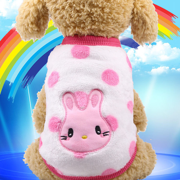 Color: High eared rabbit, Size: XL - Flannel warm pet clothes