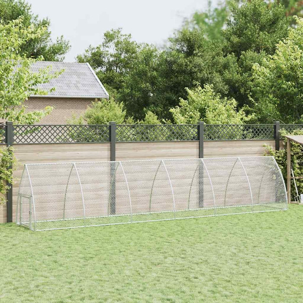 Chicken Cage Silver Galvanized Steel Large Durable