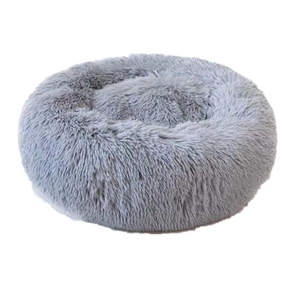 Color: Light Grey, Size: 50cm - Can Be Removed And Washed Deep Round Plush Pet Nest