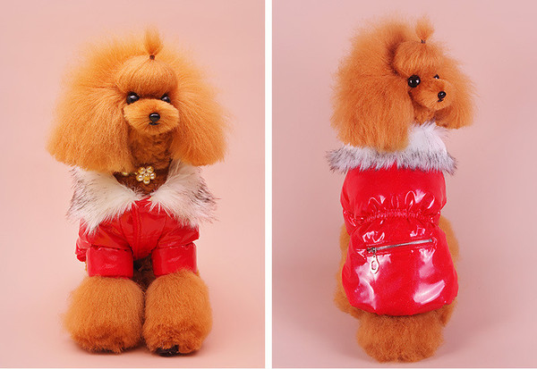 Color: Red, Size: L - Puppy Cute Padded Down Jacket Keeps Warm In Winter