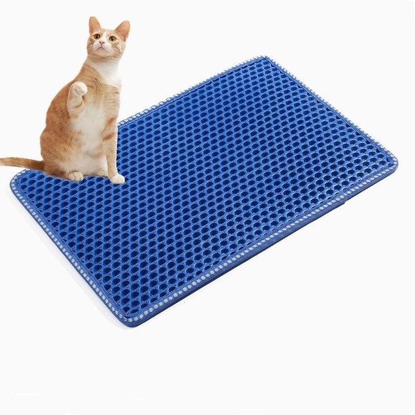 Cat Litter Mat, Kitty Litter Trapping Mat, Double Layer Mats with MiLi Shape Scratching design, Uri