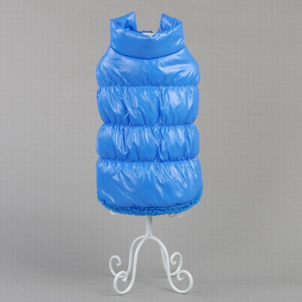 Color: Blue, Size: 2XL - Warm Winter Puppy Teddy Clothes Pet Waistcoat And Cat Clothes