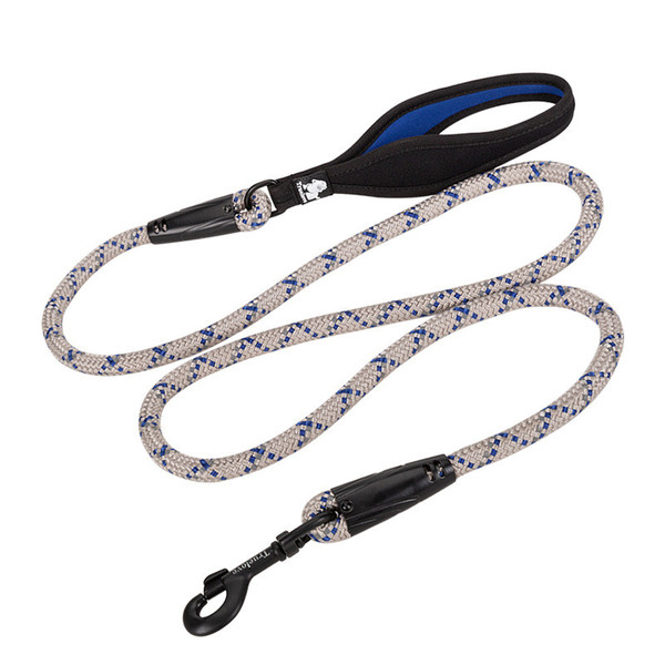 Color: Grey blue, Size: M - Pet Leash Adjustable Heavy Duty Neoprene Padded Handle Training Dog Wal