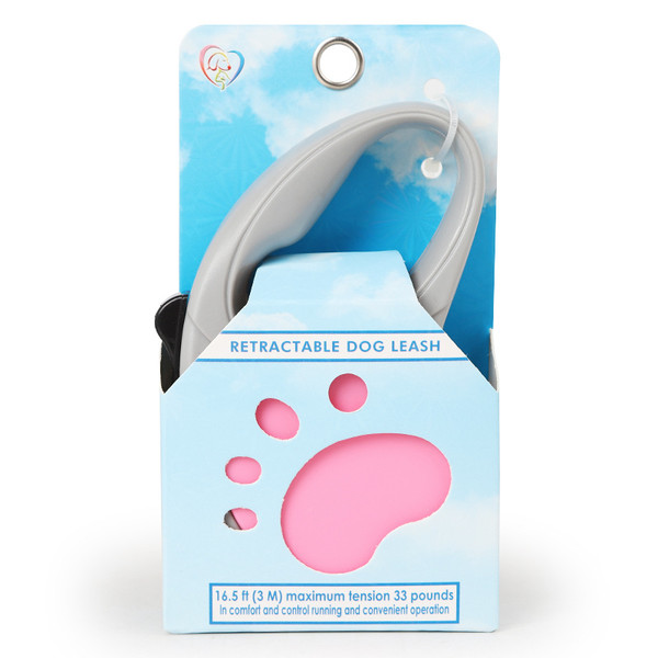 Color: Pink, Size: 3M - Two-color Small And Medium Pet telescopic Leash