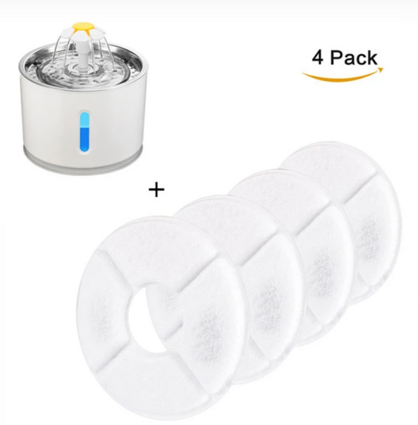 Color: Stainless with filter, style: JP - Automatic Pet Cat Water Fountain with LED Light