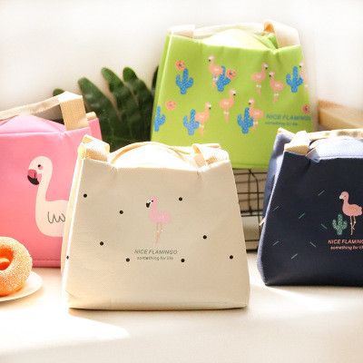 0202 Flamingo heat preservation lunch box pouch bag waterproof belt rice heat preservation bag alum
