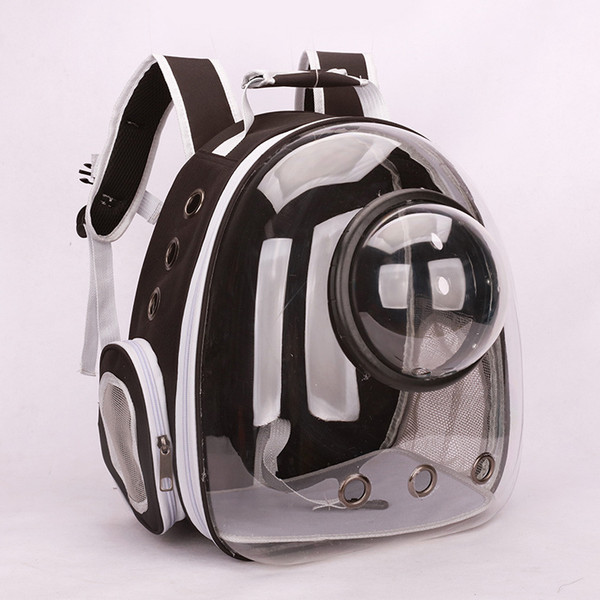 Color: Green, style: Transparent gold circle - Space Capsule Pet Out Bag Portable Backpack Breathab