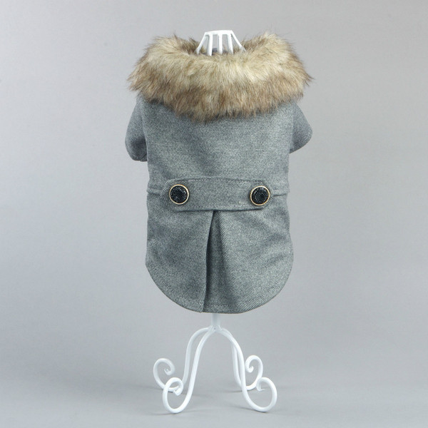 Color: Grey, Size: M - Winter dog clothes