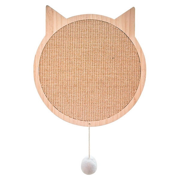 Color: Round 29x32cm - Solid wood sisal cat scratching board claw sharpener