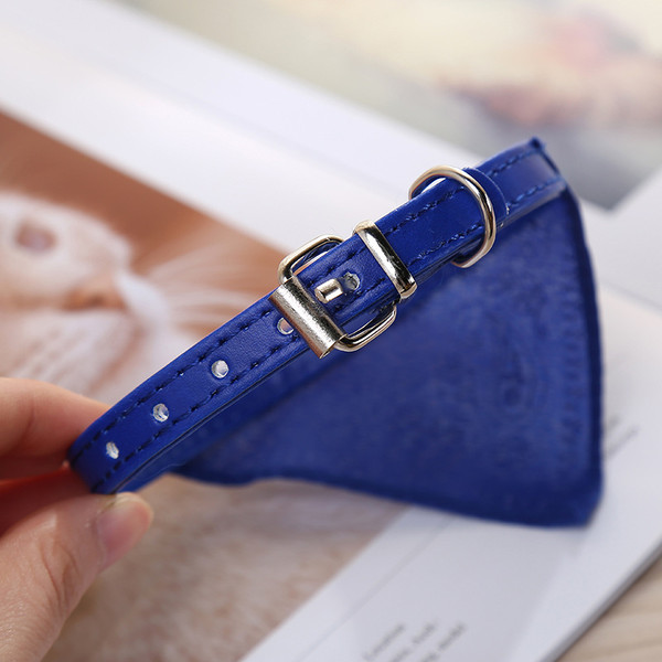 Color: Royal blue, Size: M - Dog collar Triangle saliva towel