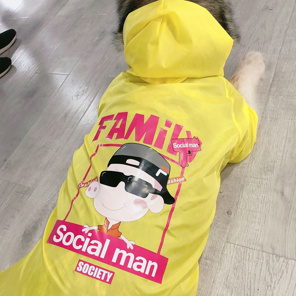 Color: Yellow, Size: 6XL - Dog raincoat