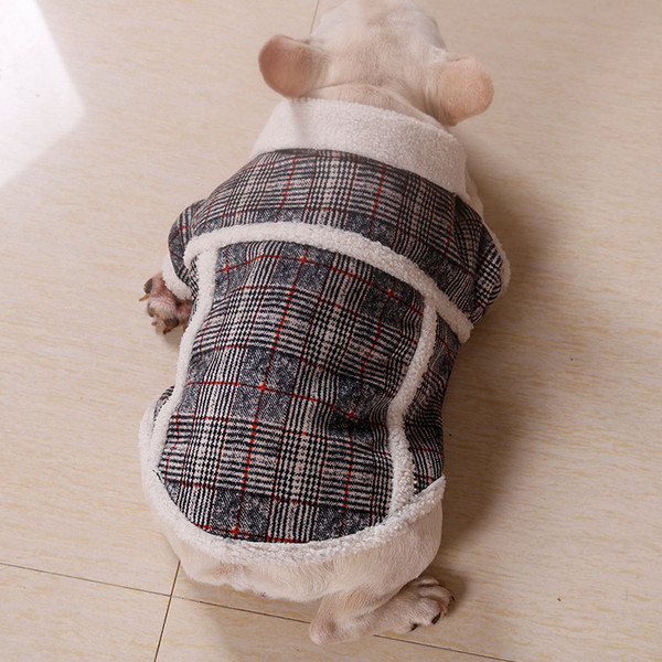 Color: Khaki, Size: XL - Fadou Chenery Pet Fashion Clothing Bago Two Feet Plush Coat Zipper Coat