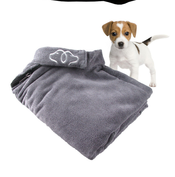 Color: Gray, Size: XS - Microfiber Pet Bag Bathrobe Bathrobe Pet Supplies Dog Bag Cat Bag Bag