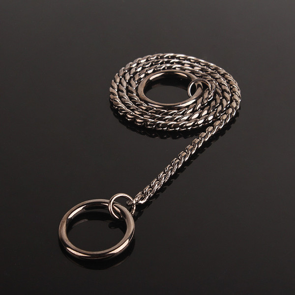 Color: Ebony, Size: 5.0X70cm - Metal dog collar