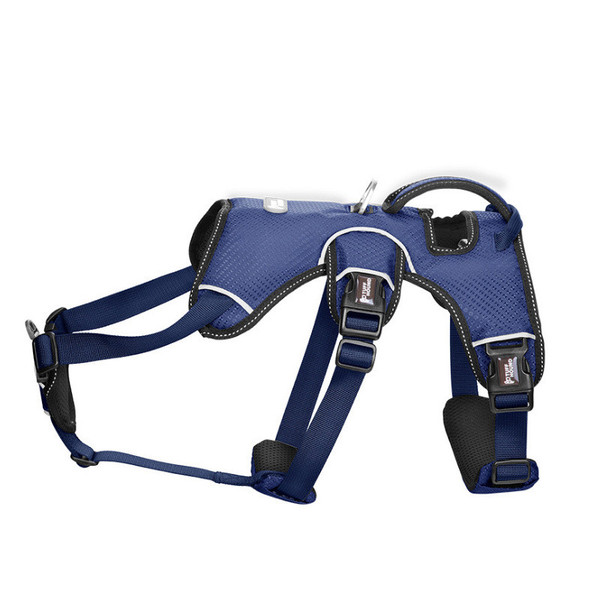 Color: Dark blue, Size: S - Dog's chest harness traction rope
