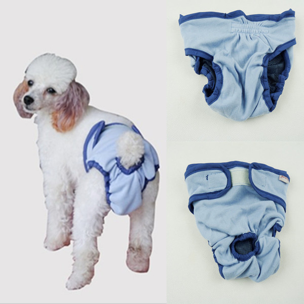 Color: Blue, Size: M - Small, medium and large dog physiological pants, bitch physiological pants, 