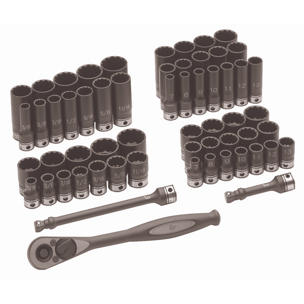 Grey Pneumatic 3/8" Dr. 59pc Fract. & Metric Duo-Socket Set - 12 T398-GRE81259CRD