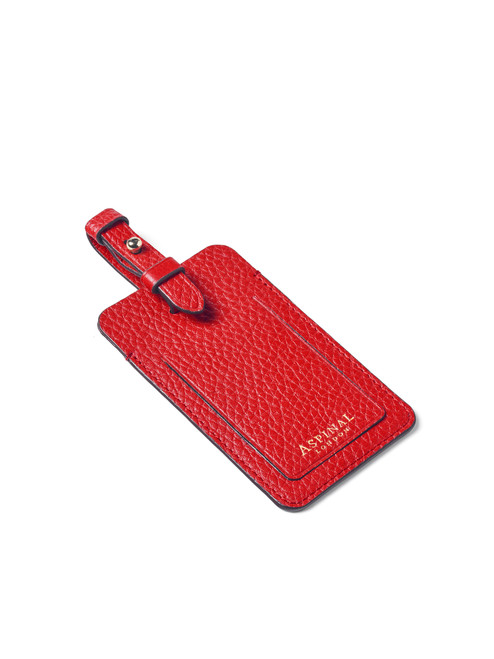 Aspinal of London Red Luggage Tag - Front