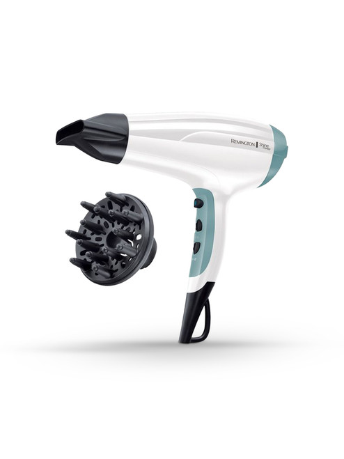 Remington Shine Therapy White/Teal Hair Dryer with Diffuser