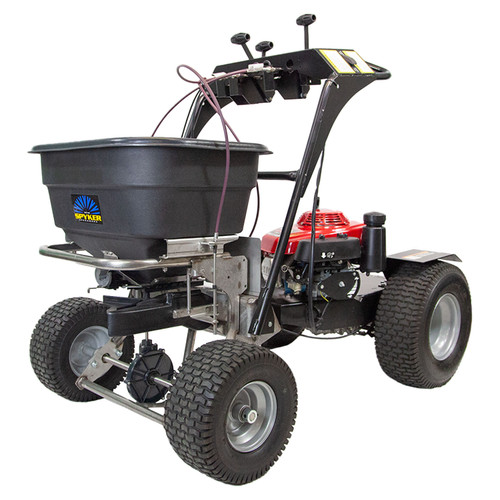 Épandeur autoporté PRO-SERIES S100-12020, capacité 120 lb, équipé d’un moteur Honda GX