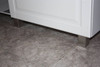 Rostek furniture legs that replaced Ikea plastic legs on a kitchen cabinet.