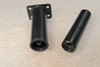 This photo shows the components. One round tube telescopes into the other and can be adjusted to provide heights 4-6" and 6-10".  A robust M10 screw mechanism allows for fine adjustment and ensures your project will sit level, even on the most uneven surfaces.