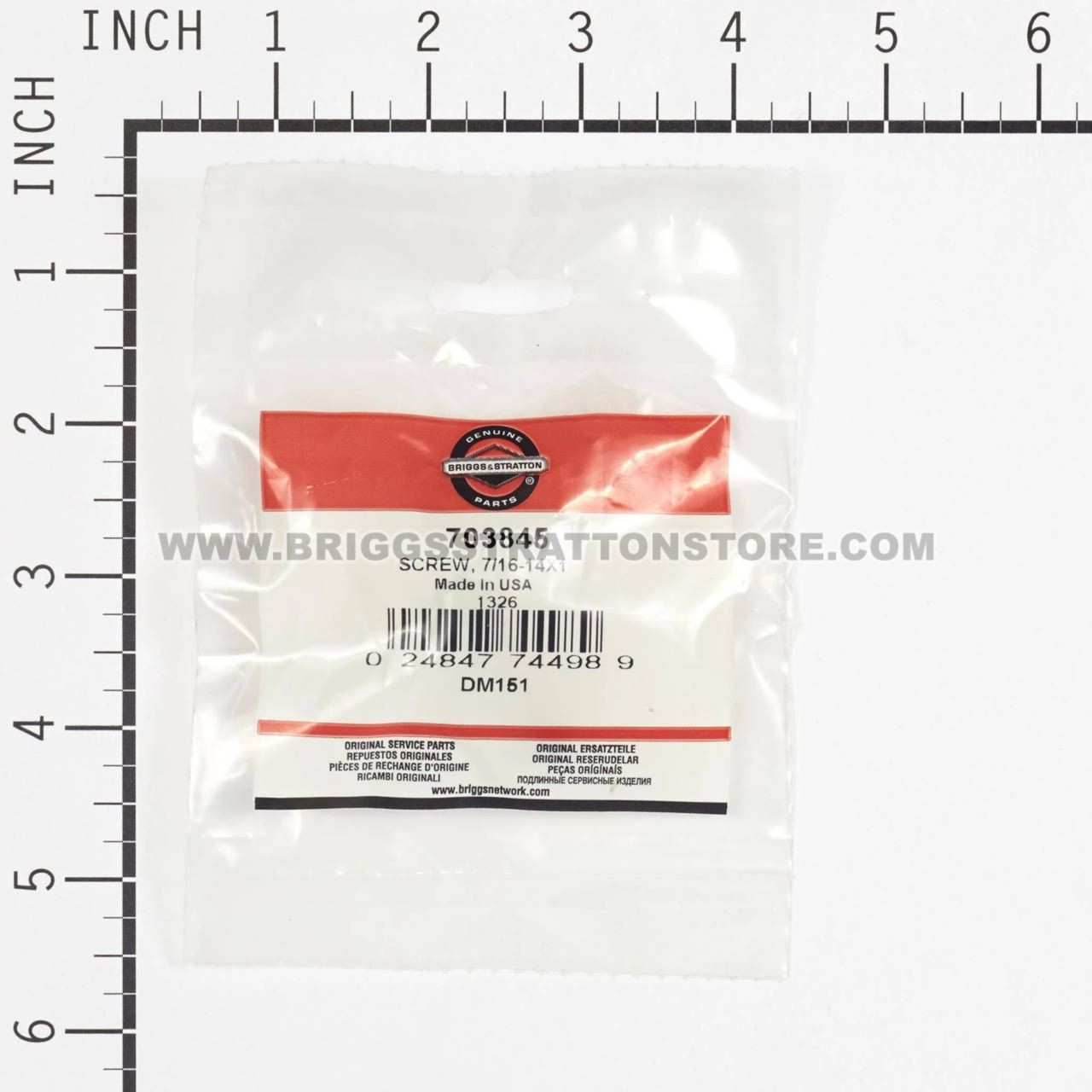 Briggs and Stratton 703845 - Screw 7/16-14X1 - Genuine Part