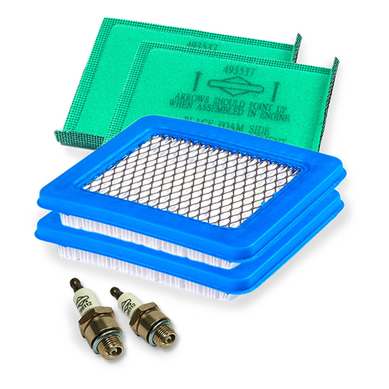 Kit De Bujía (796112) Y Filtro (491588) Genuino Briggs & Stratton - Reemplazo J19LM | Para Motores De Gas De 5 HP