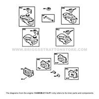 Parts lookup Briggs and Stratton 725EXi Engine 104M0B-0114-F1 exhaust system, fuel supply diagram