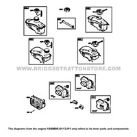 Parts lookup Briggs and Stratton 725EXi Engine 104M05-0113-F1 exhaust system, system fuel, supply diagram