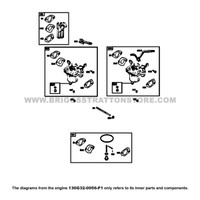 Parts lookup Briggs and Stratton 900 Series Engine 130G32-0056-F1 carburetor diagram