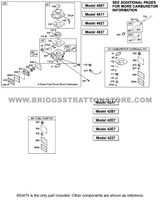 Parts lookup 20 HP Briggs and Stratton Carburetor 693479 OEM diagram